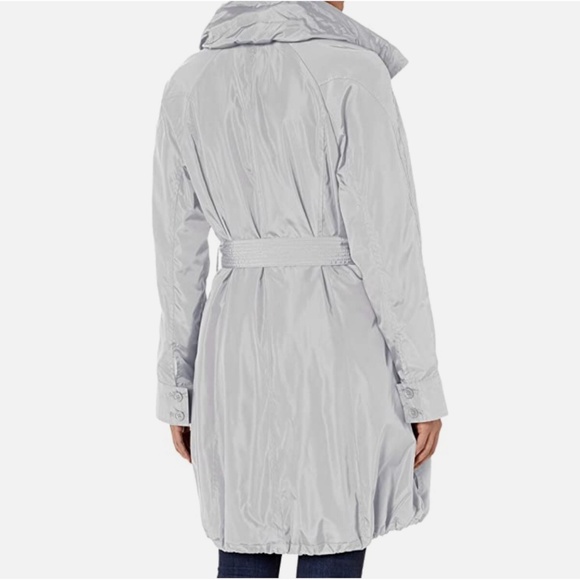 NWT Marc New York Andrew Marc Navarre Silver Bubble Trench Coat - Size L - Picture 3 of 12